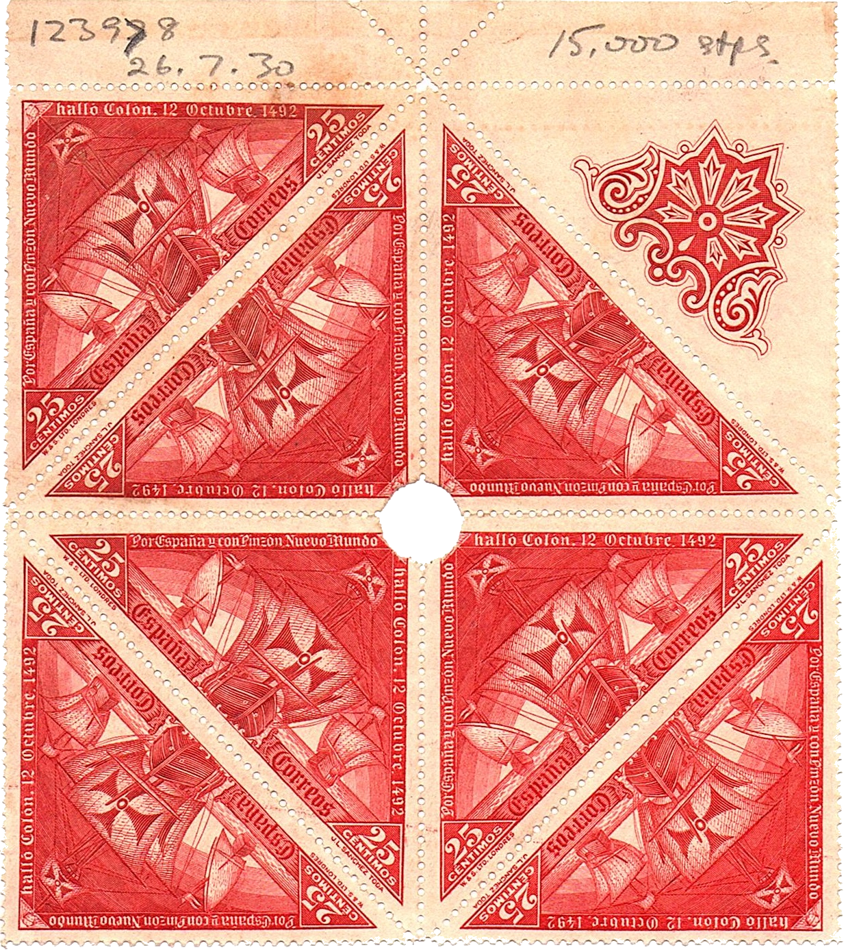 Bloque del sello de 25 céntimos