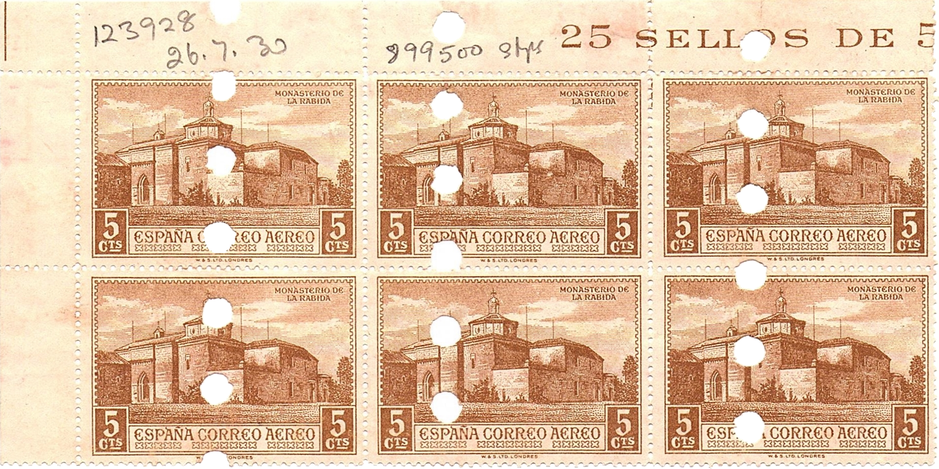 Bloque del sello de 5 céntimos